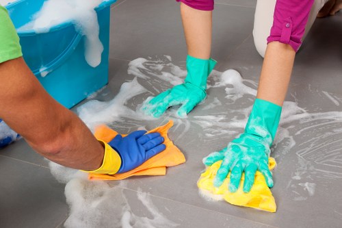 Protective gloves and cleaning tools used for carpet cleaning