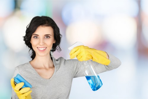Professional carpet cleaning team working safely in a home